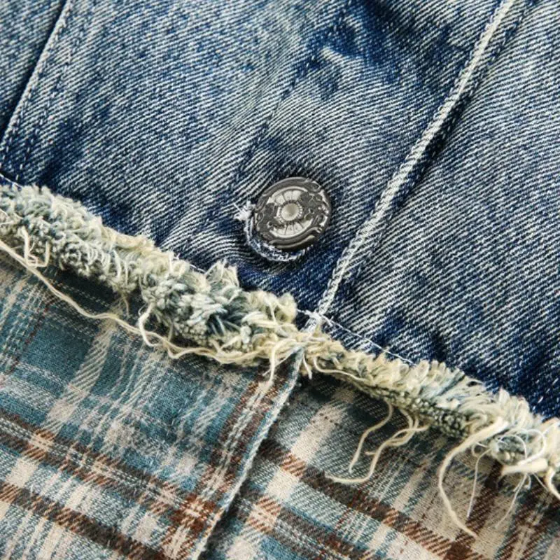 Retro Distress Denim Jacket-5