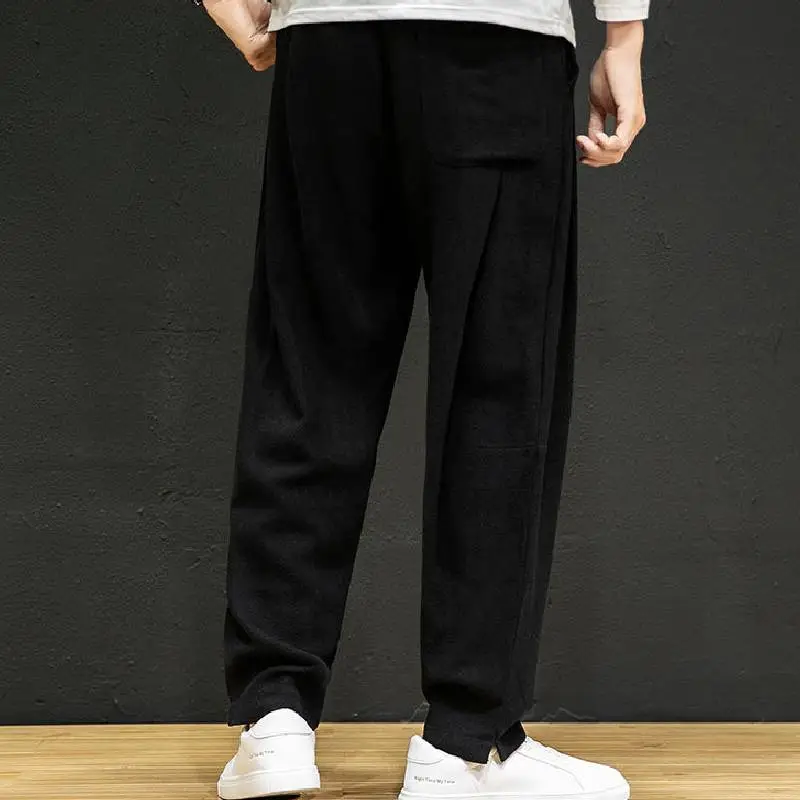 Plain Loose Casual Pants-1