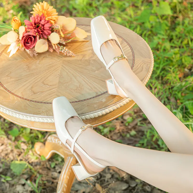 Simple Metal Mary Jane Shoes-1