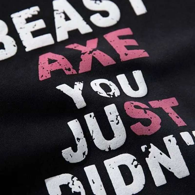 Retro Letter Cotton Blended Fabric T Shirt-5