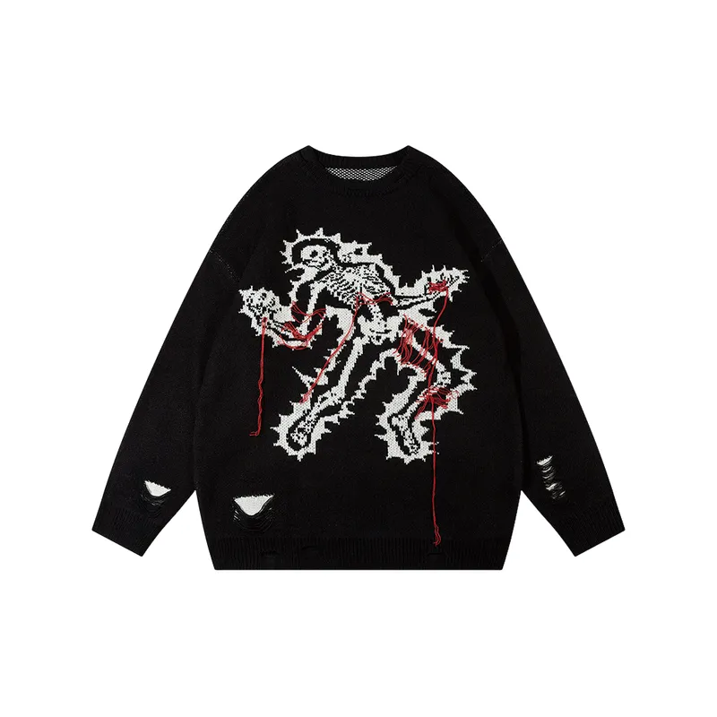 Retro Loose Blended Synthetic Fabrics Sweater-0
