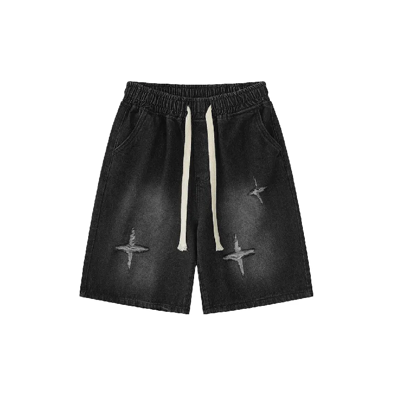 Retro Trendy Denim Shorts-4