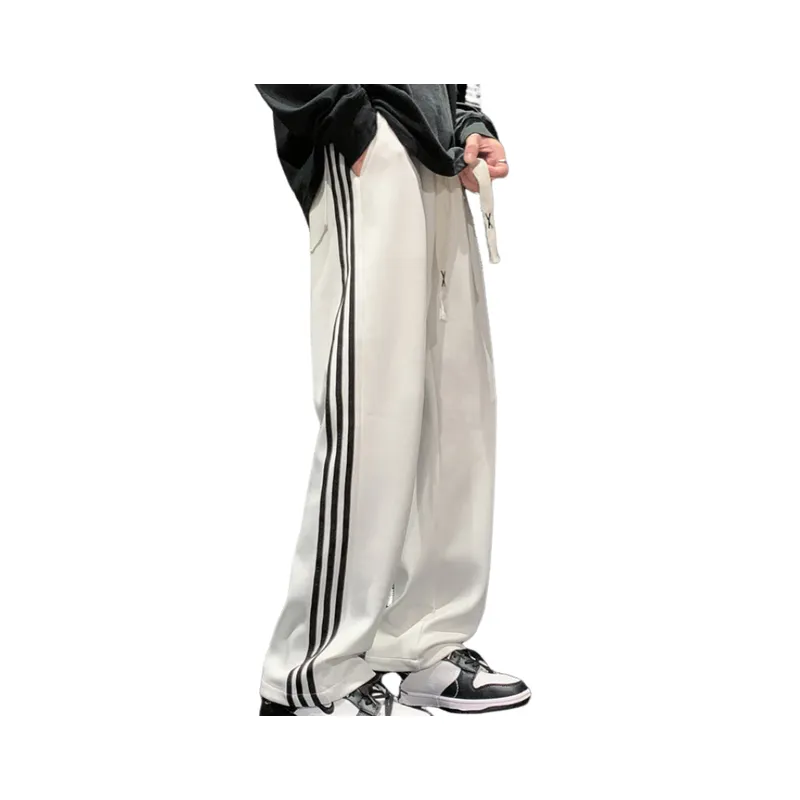 Loose Casual Brand Straight Pants-4