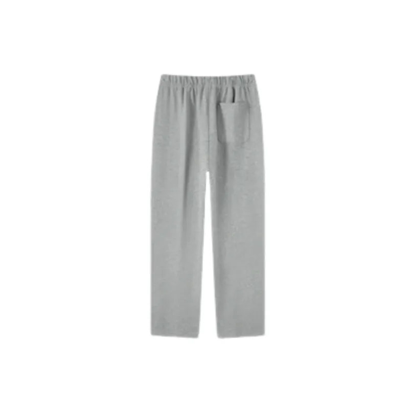 Simple Plain Cotton Casual Pants Unisex-4