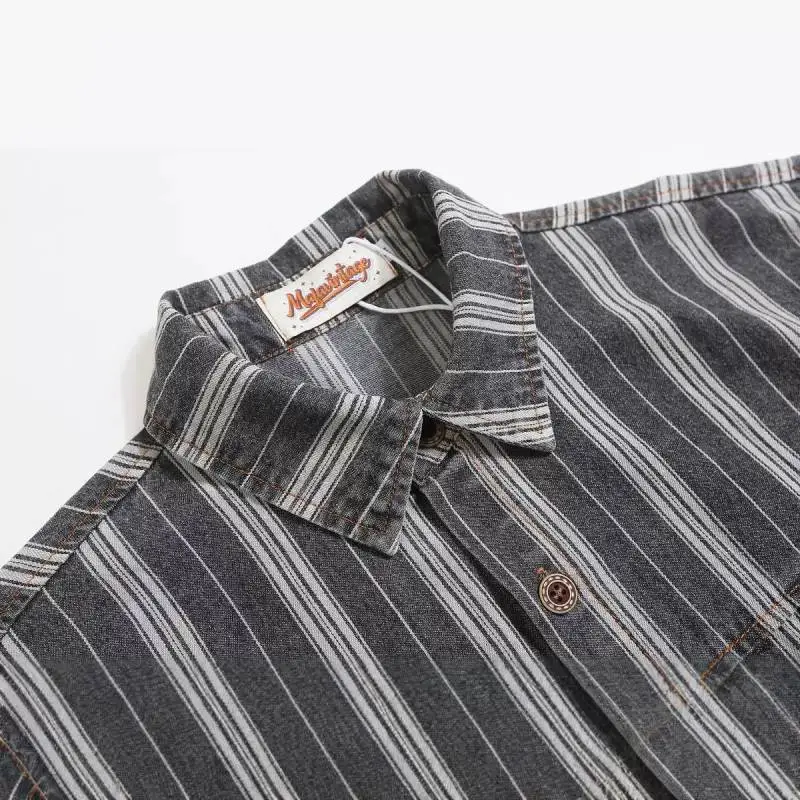 Retro Washed Long Sleeve Shirt-2