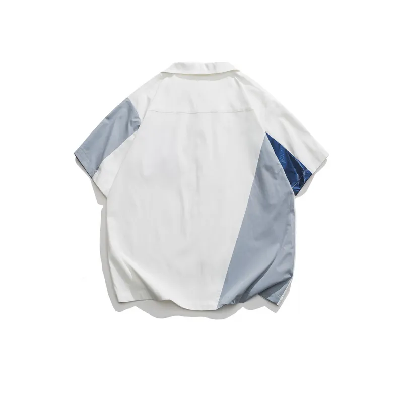 Contrast Color Stitching Half Sleeved Shirt-1