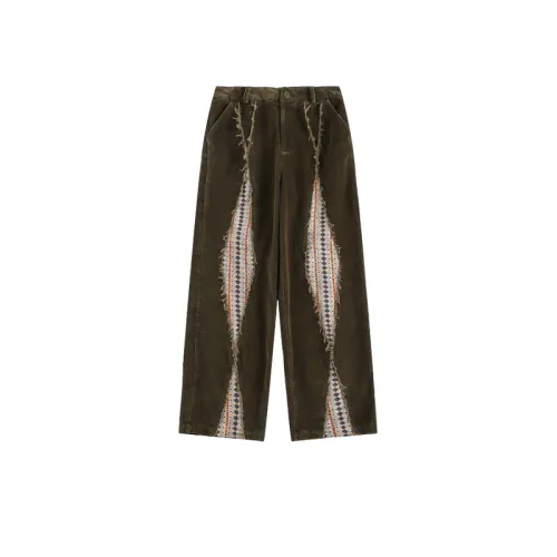 Retro Diamond Stitching Corduroy Pants