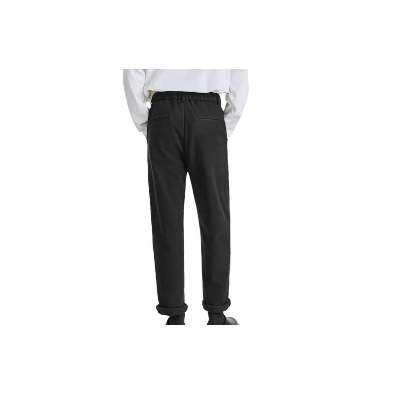Basics Simple Blended Synthetic Fabrics Casual Pants-1