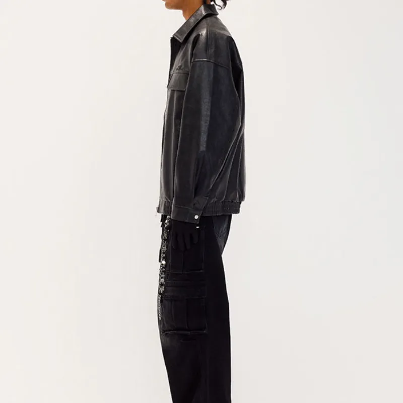 Retro Fashion Leather Jacket-2