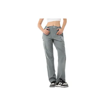 Casual Luminous Polyester Cargo Pants Women