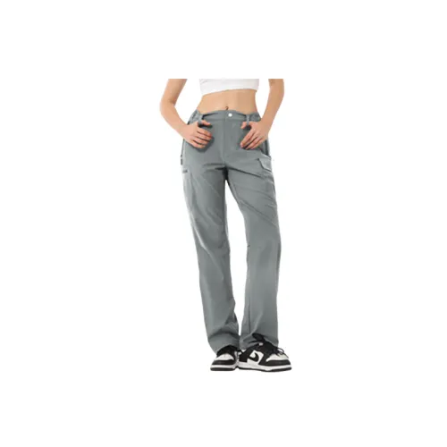 Casual Luminous Polyester Cargo Pants Women