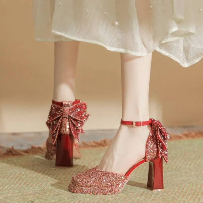 Fashionable Sequins High Heels-2