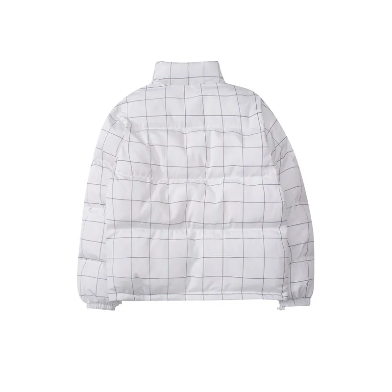 Design Sense Plaid Letter Flocking Lazy Style Cotton padded Jacket-3