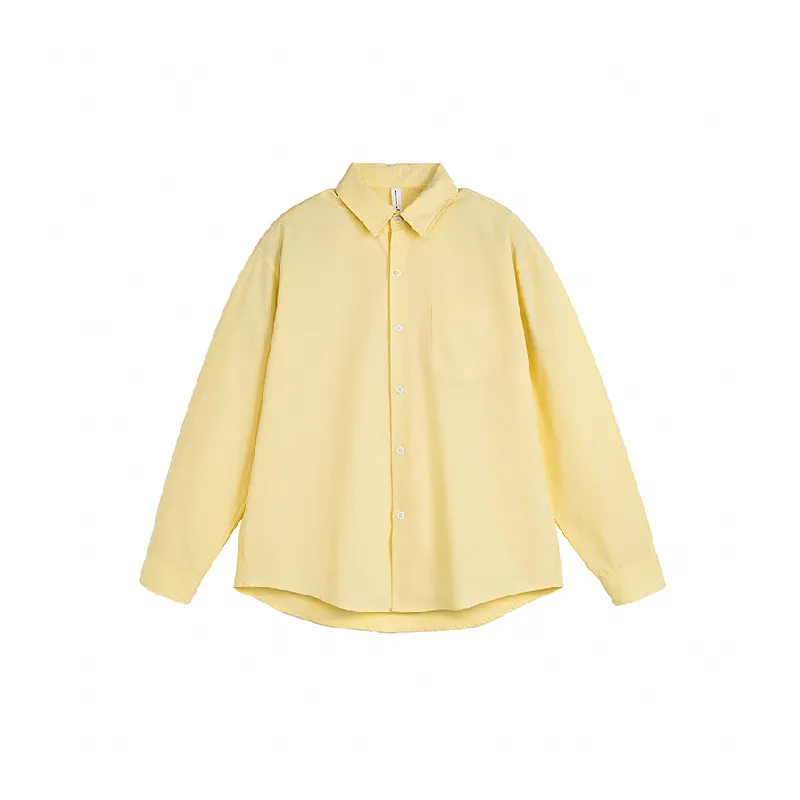Loose Plain 100% Cotton Shirt Unisex-5