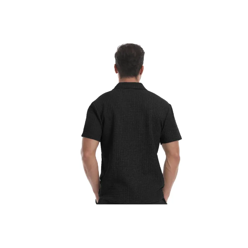 Sporty Plain Blended Synthetic Fabrics Polo Man-3