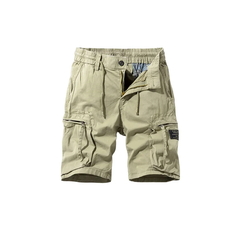Sporty Loose Cotton Cargo Shorts-5