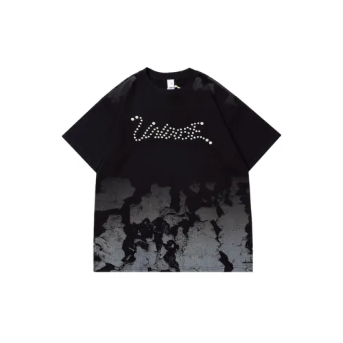 Short-sleeved Dark Line Sticker Gradient T-shirt