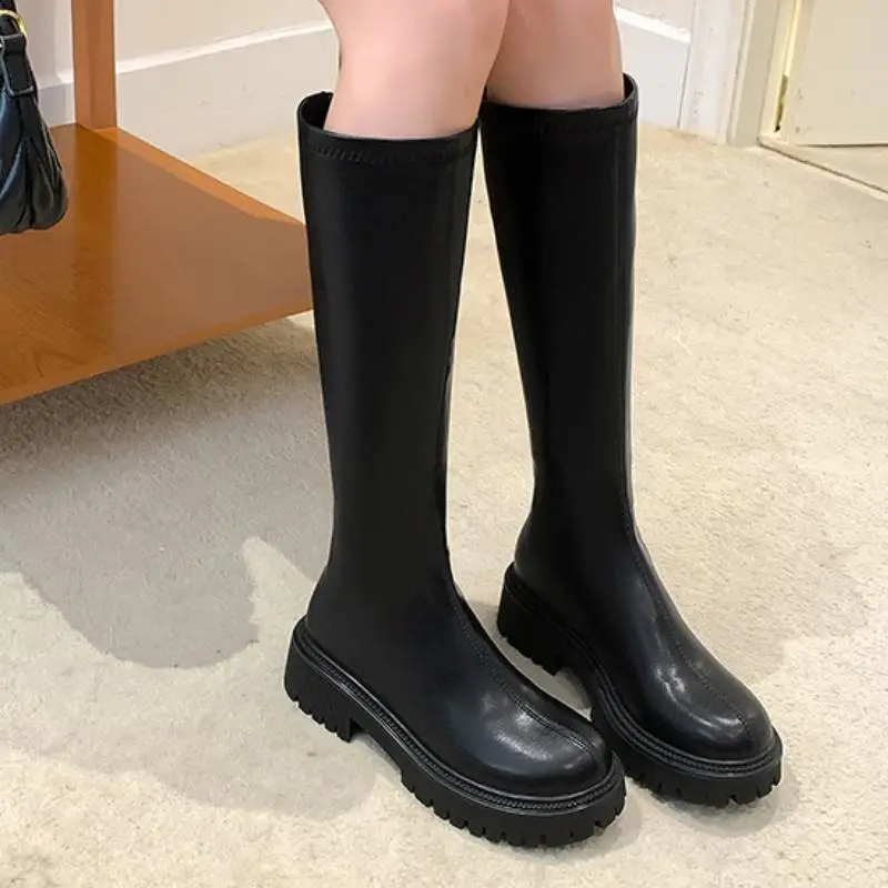 Basics Simple Knee High Boots-2