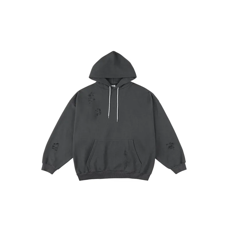 Loose Washed Ripped Sweatshirt-5