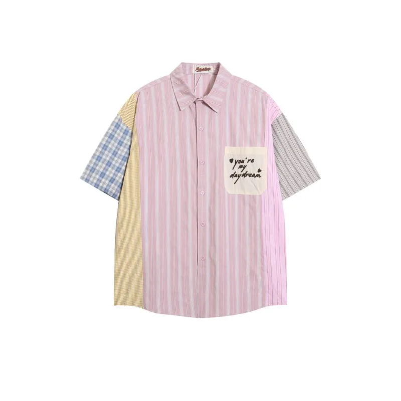 Contrast Color Striped Boy's Summer Shirt-0