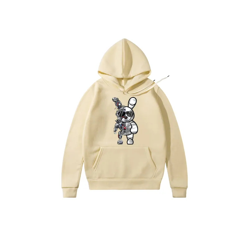Mechanical Rabbit Printing Comfortable Hoodie-10