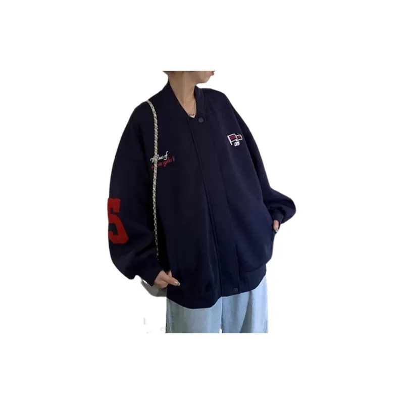 Casual Loose Baseball Jersey Women-0