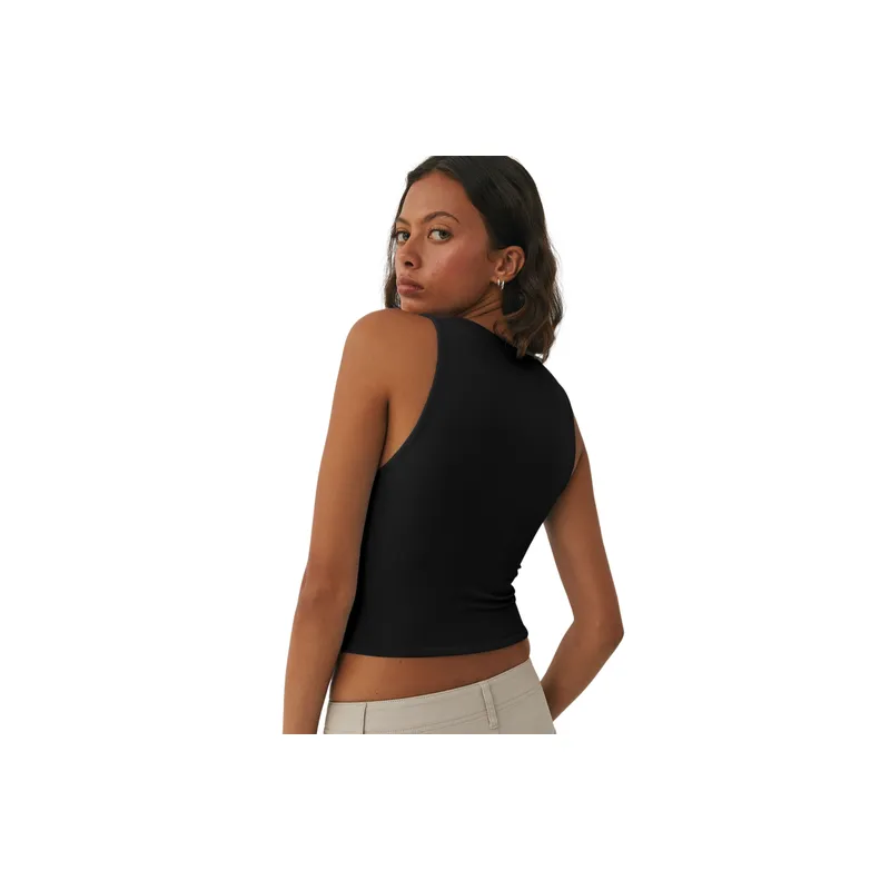 Simple Skin friendly Naked Feel Single Sided Brushed Fabric Vest Women-7