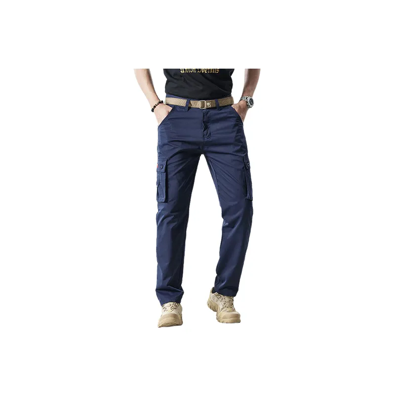 Casual Washed Blended Synthetic Fabrics Cargo Pants Unisex-8