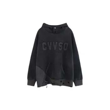 Patchwork Irregular Letter Embroidered Hoodie