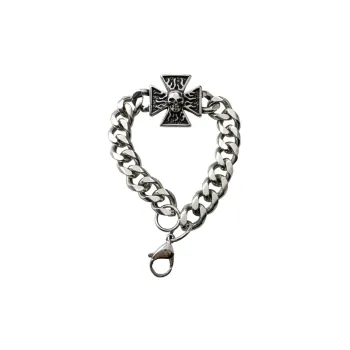 Skull Exquisite Stainless Steel Cross shaped Punk Bracelet