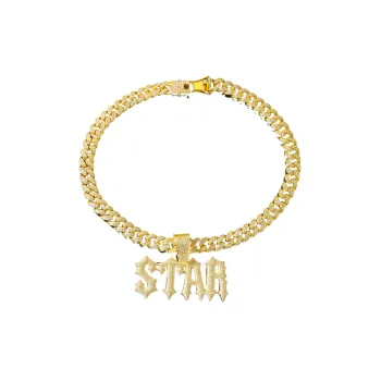 Splicing Diamond Letter Pendant Necklace