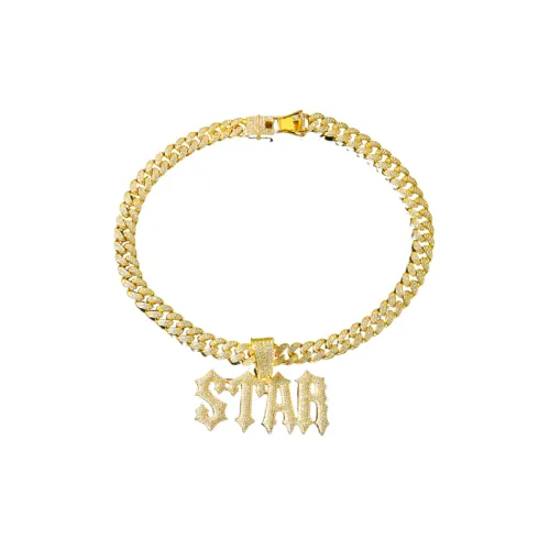 Splicing Diamond Letter Pendant Necklace