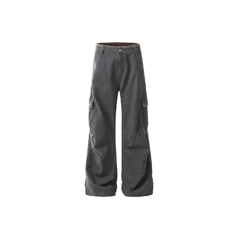 Retro Loose Nylon Cargo Pants-0