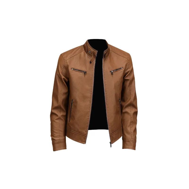 Casual Waterproof PU Leather Jacket-2