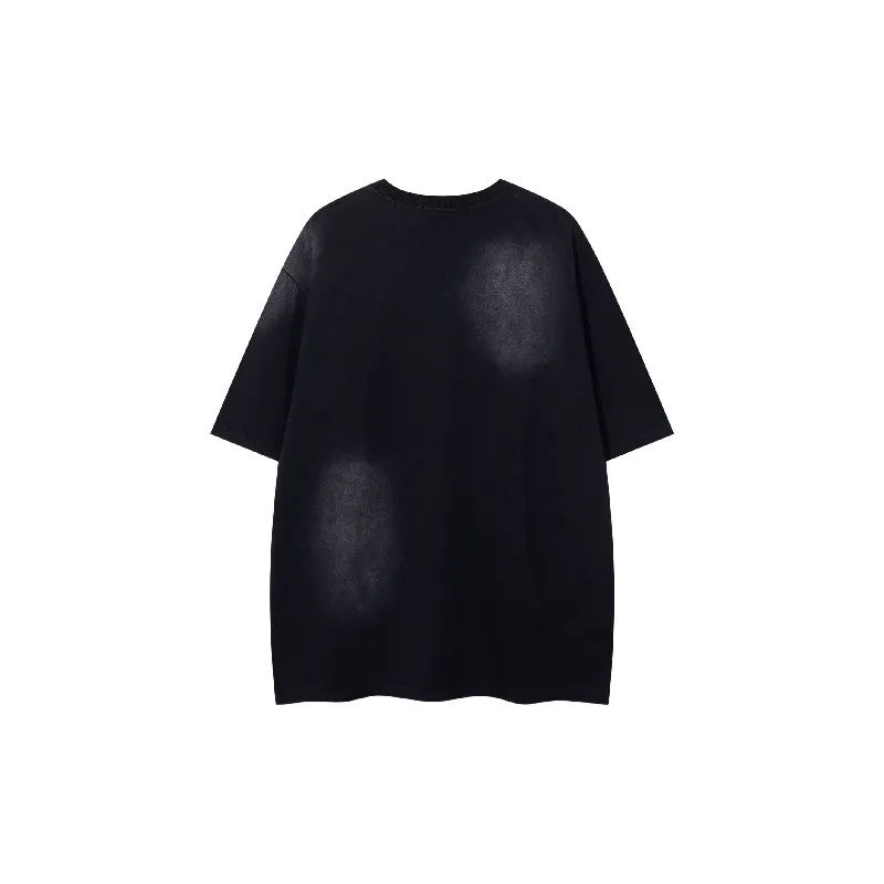 Retro Embroidery 100% Cotton T Shirt-3
