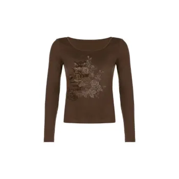 Casual Print Long Sleeve T Shirt Women