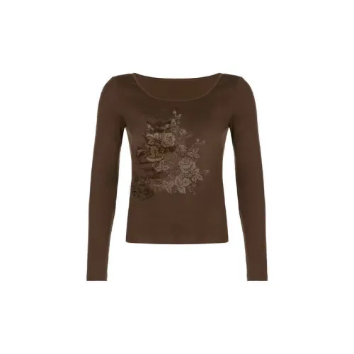Casual Print Long Sleeve T Shirt Women