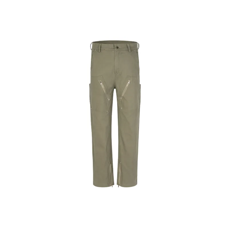 Casual Straight Leg Cargo Pants-0