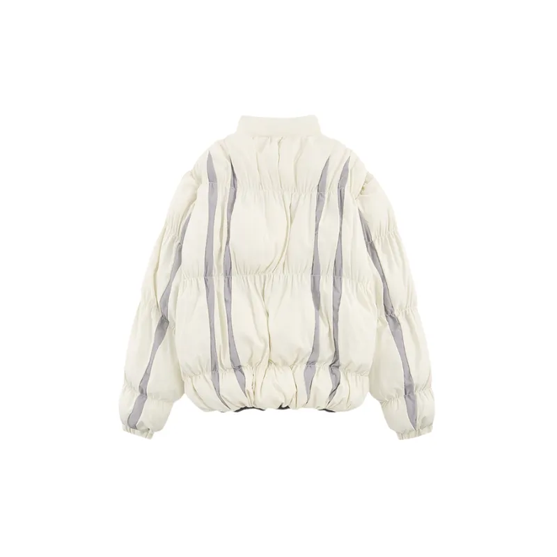 Contrast Color Stitching Collar Cotton Coat-5