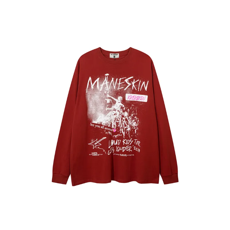 High Street Letter Printed Long Sleeve T Shirt-0