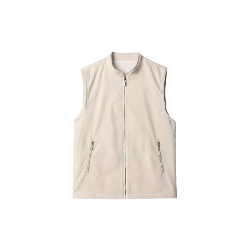 Simple Loose Blended Synthetic Fabrics Vest-0