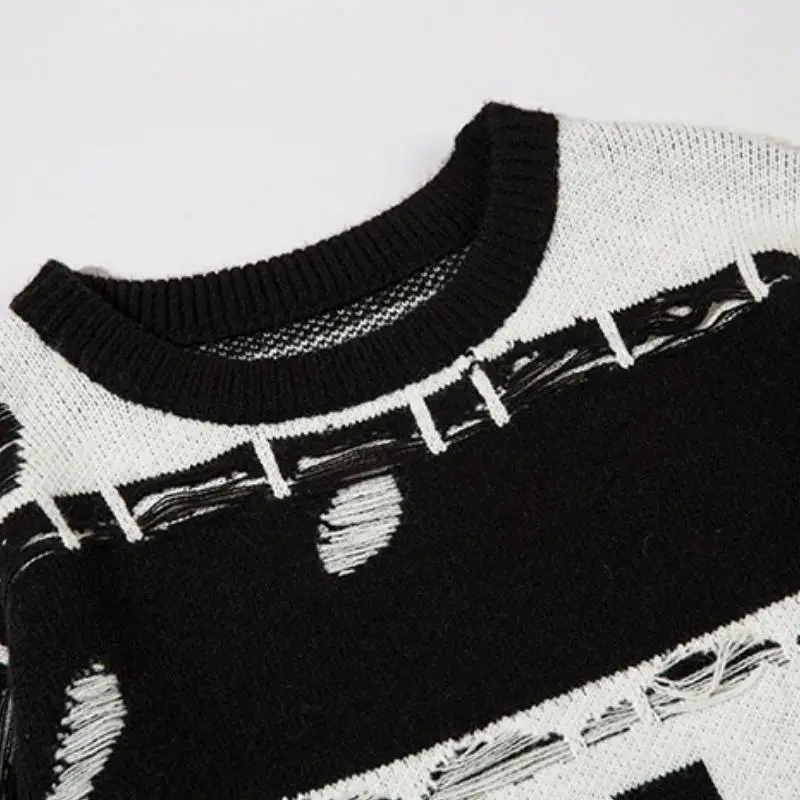 Retro Ripped Polar Fleece Sweater-4