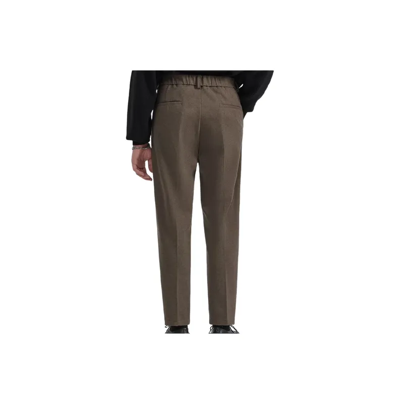 Simple Casual Woolen Fabric Suit Trousers-2