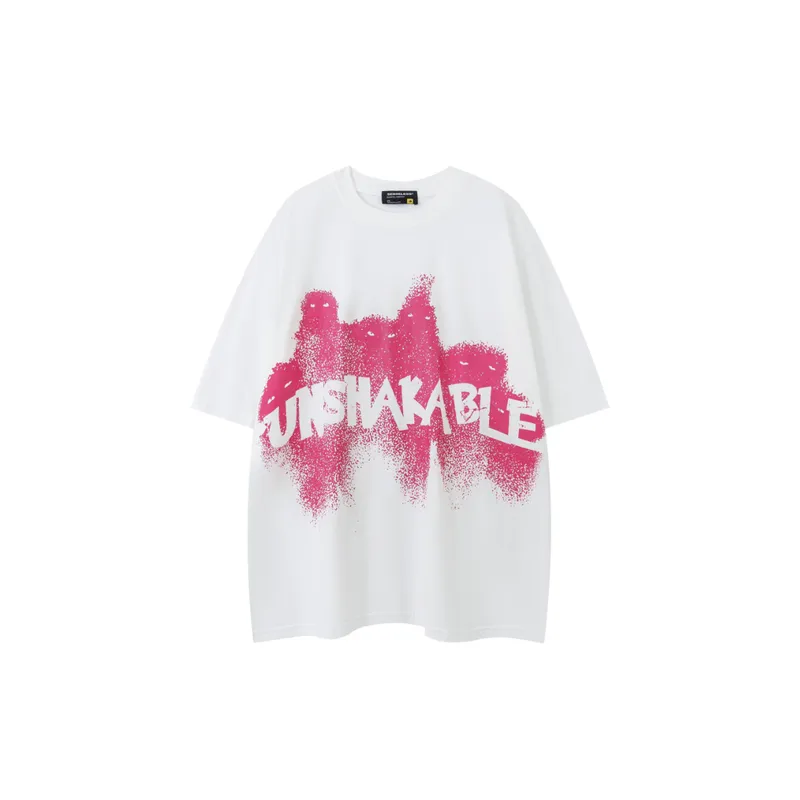 Black White Pink Cotton Short Sleeve T Shirt