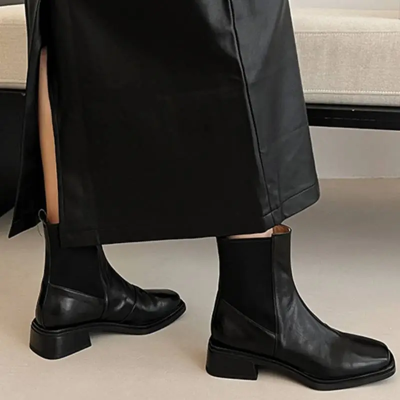 Elegant PlainAnkle Boots-2