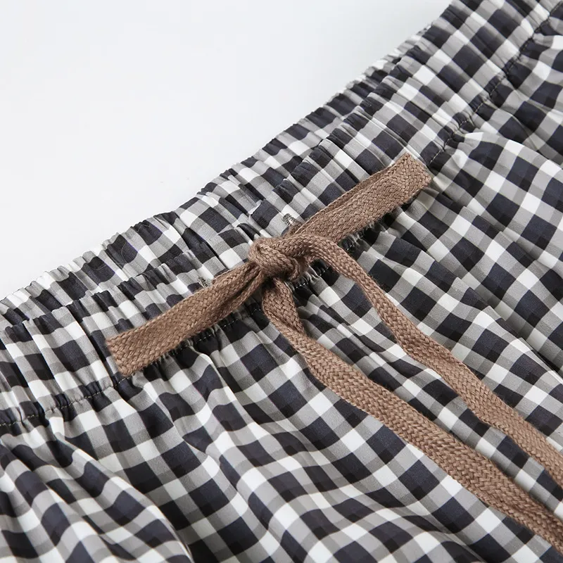 Fashionable Plaid Casual Pants Women-4