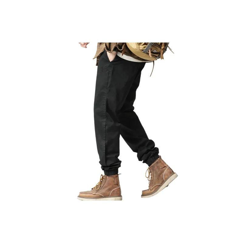 Fashionable Loose Cotton Cargo Pants-5