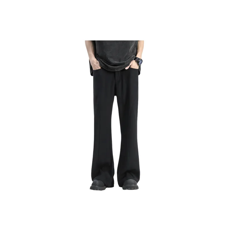 Casual Loose Blended Synthetic Fabrics Suit Trousers-1