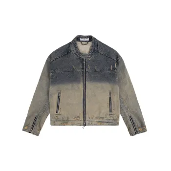 Distress Washed Denim Jacket