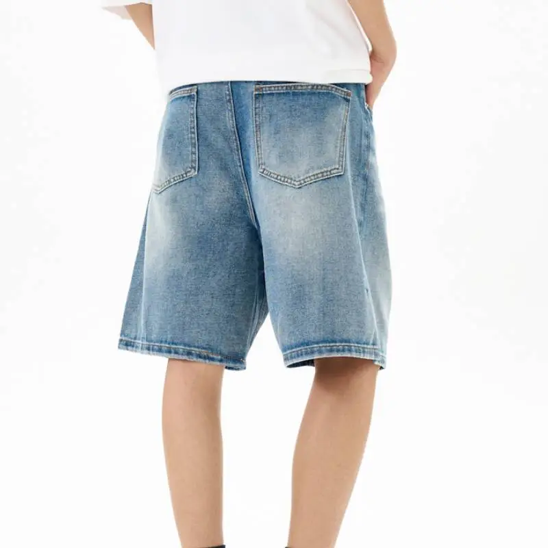 Retro Washed Denim Shorts-7